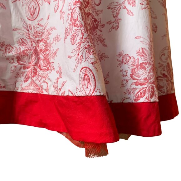 LE CHATEAU - Tube dress pleated skirt with tule lined white / red - medium - Picture 14 of 16